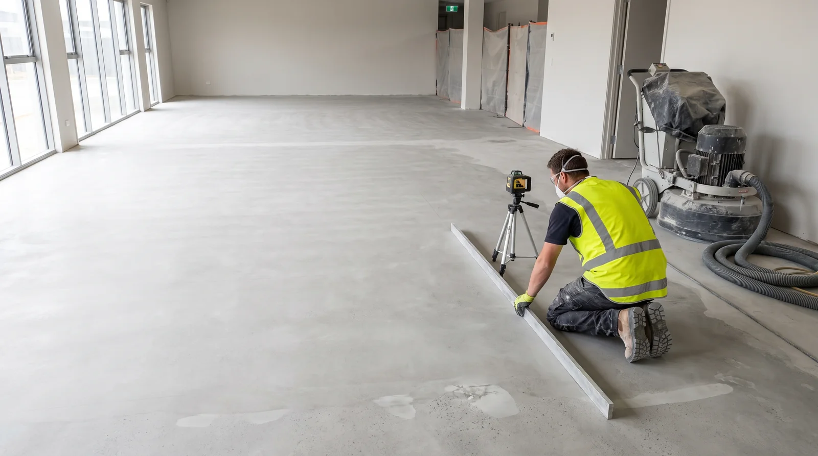 Illustrative floor levelling service scene