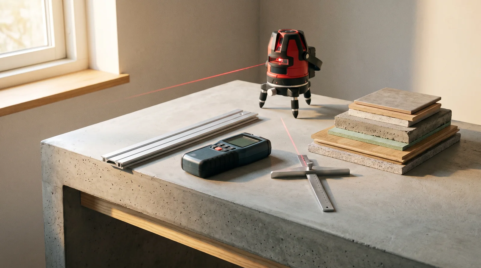 Illustrative moisture testing before flooring service scene